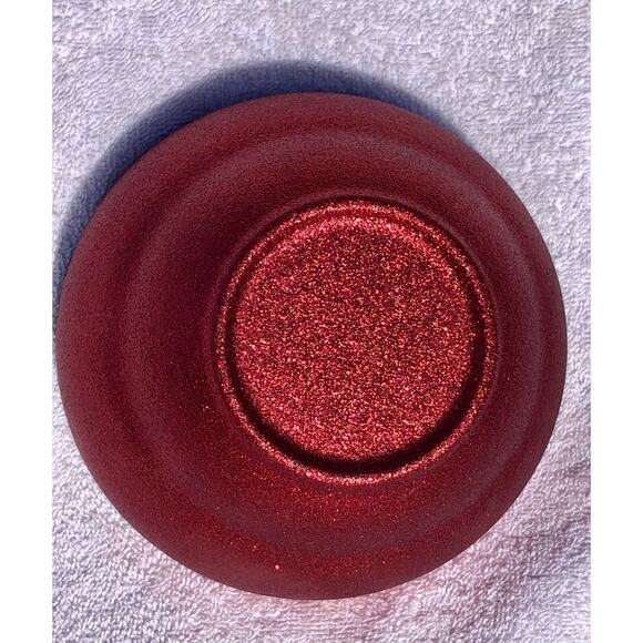 Glass Bowl Red Sparkle Glitter Christmas Holiday 6" NEW Classic Home NWT Turkey - Picture 4 of 4